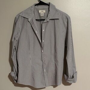 Brooks Brothers Black and White Striped Button Down Shirt